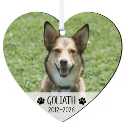 Pet Memorial Photo Heart Ornament