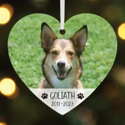 Pet Memorial Photo Heart Ornament