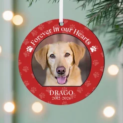 Pet Memorial Photo Round Ornament