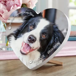 Pet Memorial Photo Wood Heart