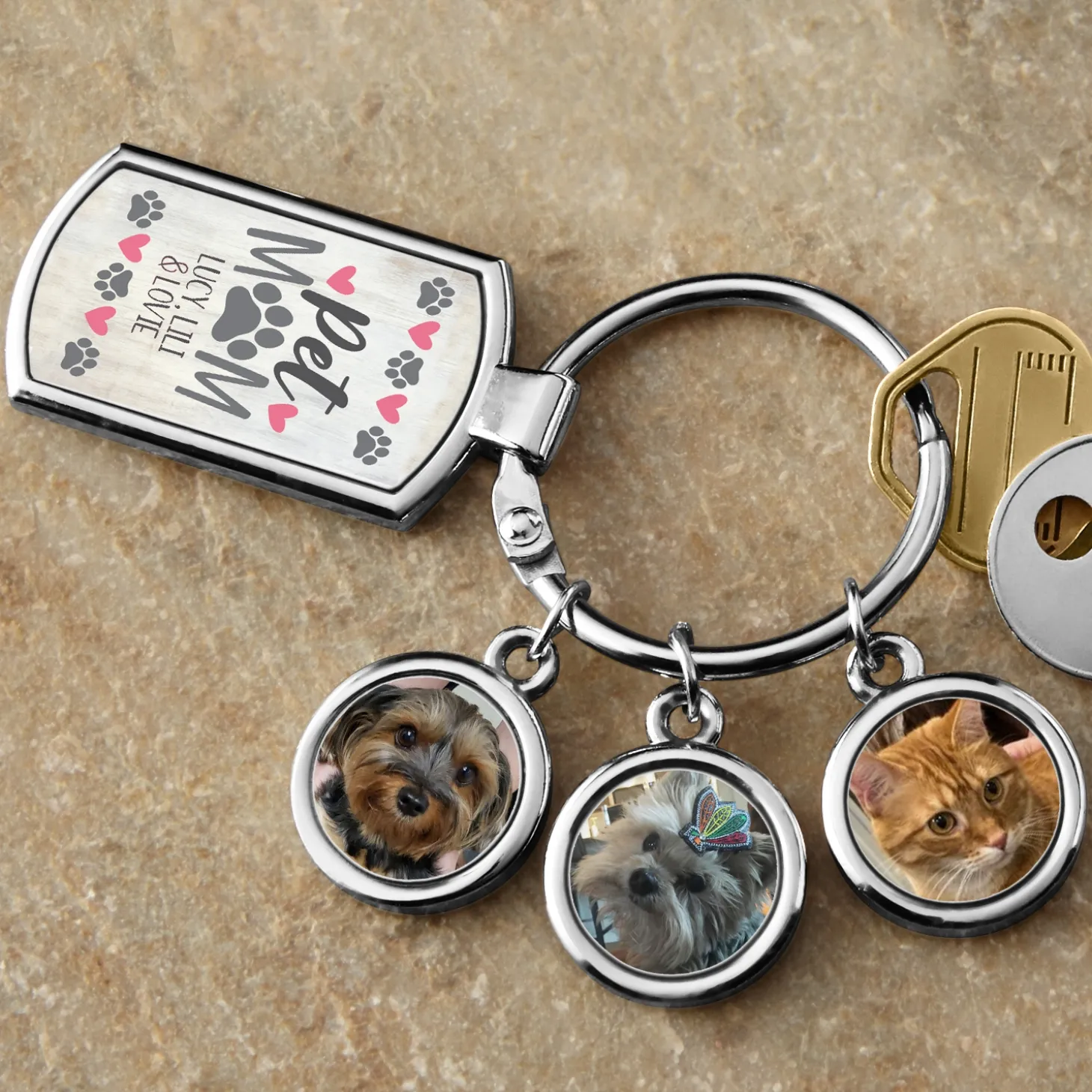 Pet Mom Photo Keychain
