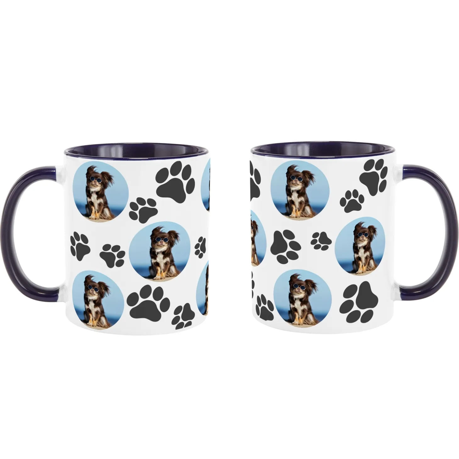 Pet Paw Print Photo Mug