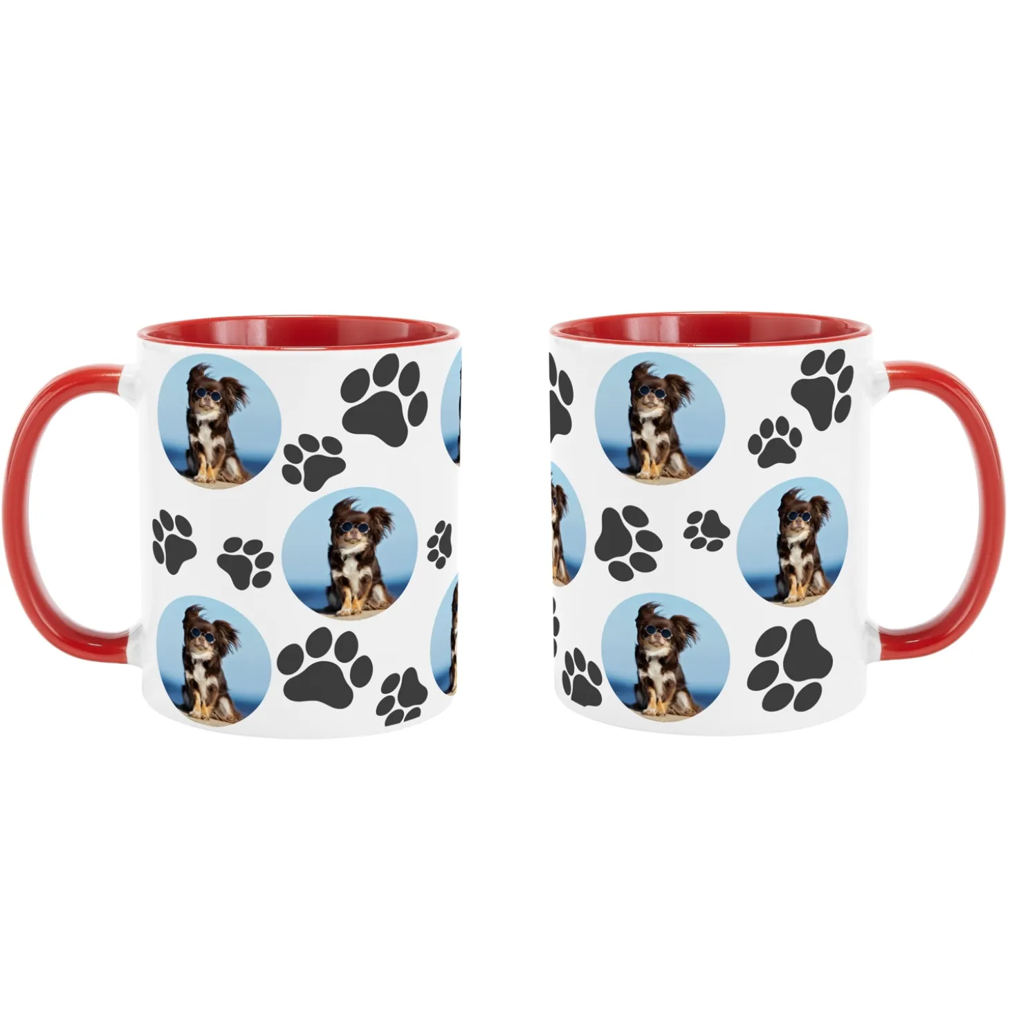 Pet Paw Print Photo Mug