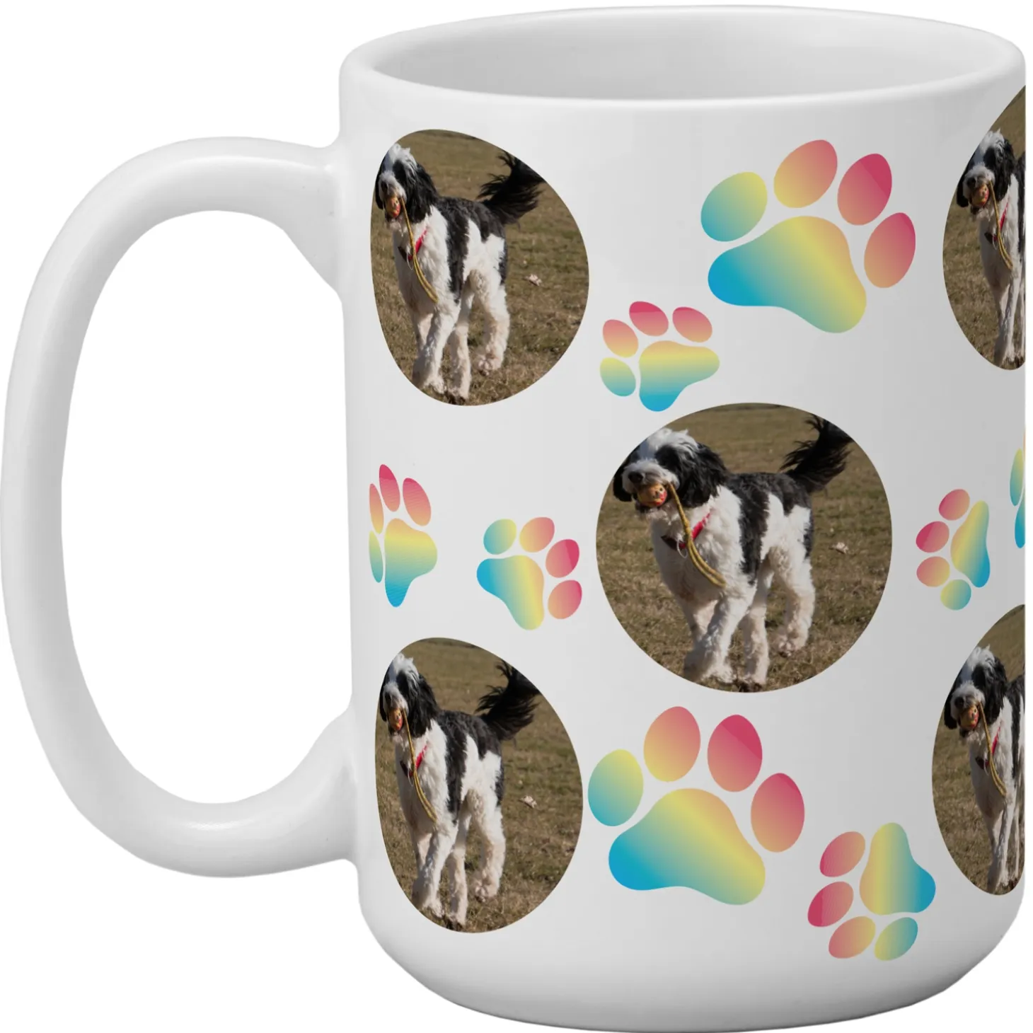 Pet Paw Print Photo Mug