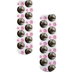 Pet Paw Print Photo Socks