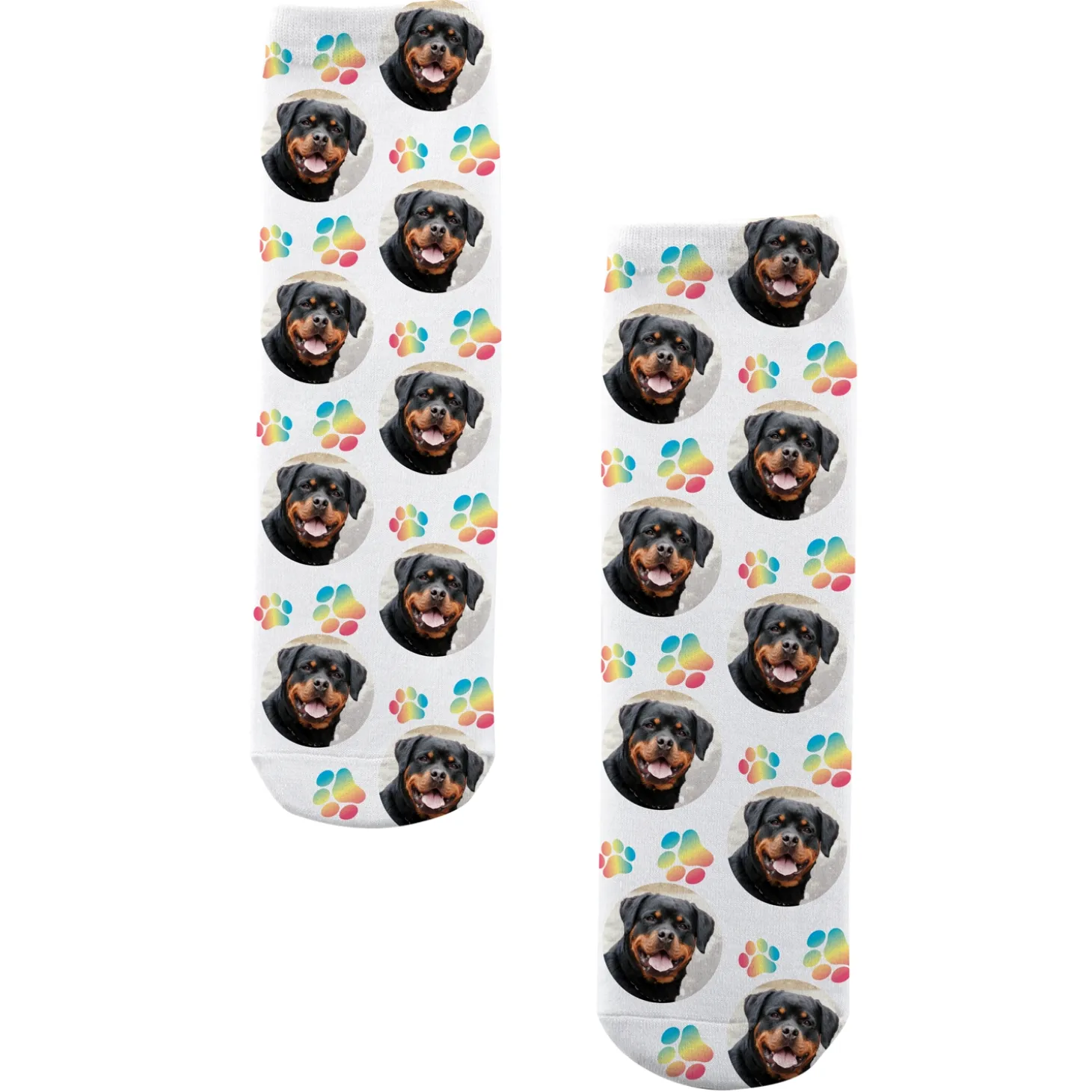 Pet Paw Print Photo Socks