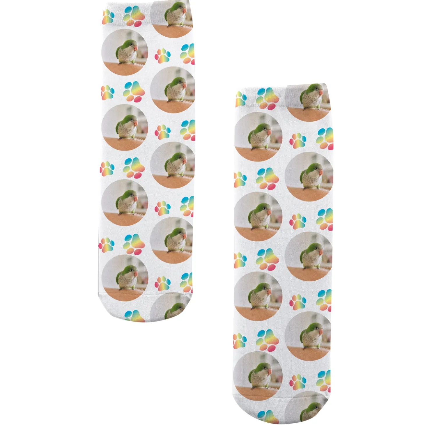 Pet Paw Print Photo Socks