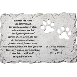 Pet Paw Prints Memorial Garden Stone
