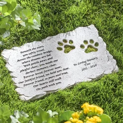 Pet Paw Prints Memorial Garden Stone