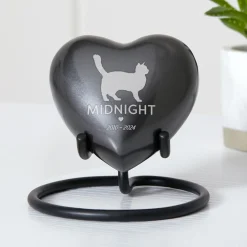 Pet Silhouette Memorial Heart Keepsake Urn
