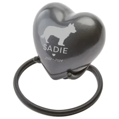 Pet Silhouette Memorial Heart Keepsake Urn