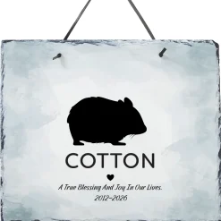 Pet Silhouette Memorial Plaque Slate Sign