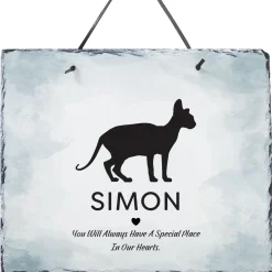 Pet Silhouette Memorial Plaque Slate Sign