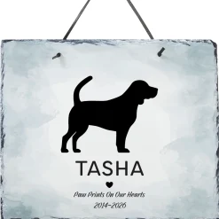 Pet Silhouette Memorial Plaque Slate Sign