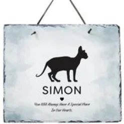 Pet Silhouette Memorial Plaque Slate Sign