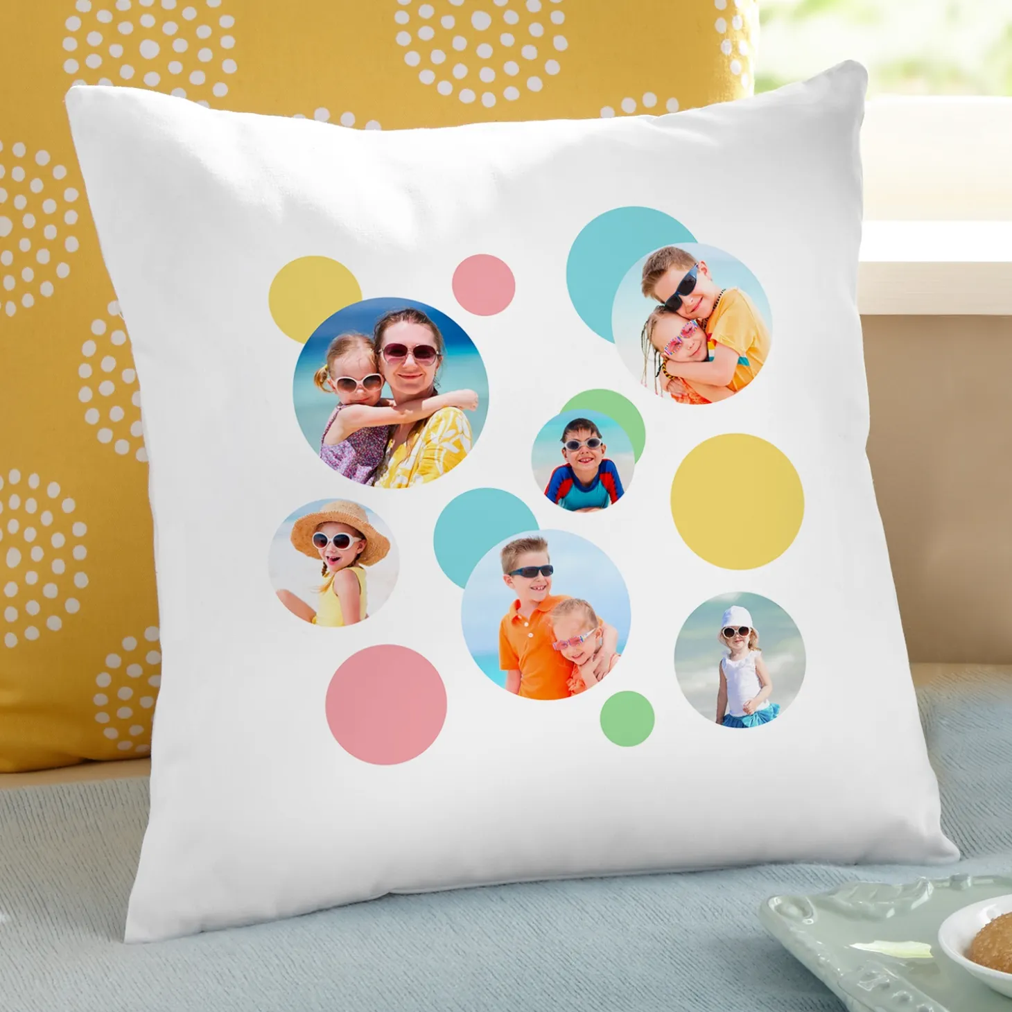 Photo Dots Throw Pillow