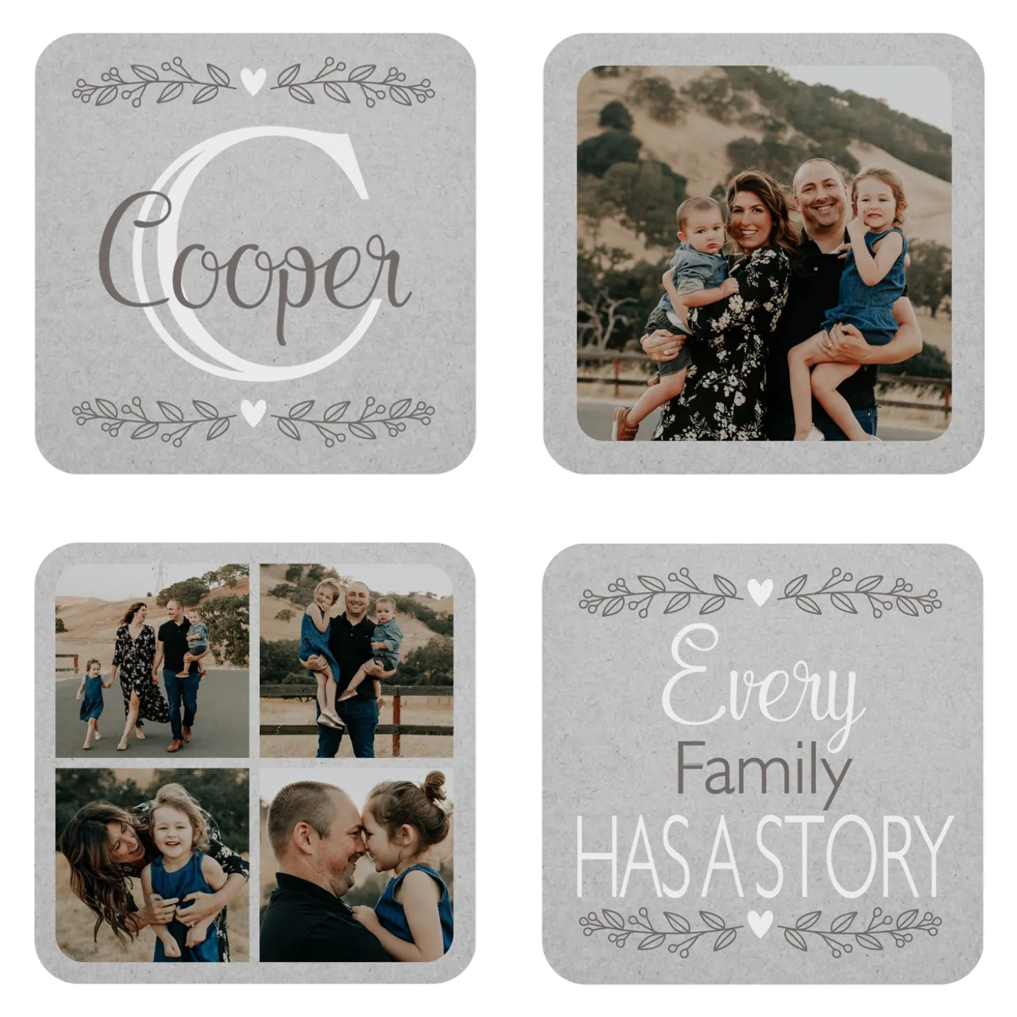 Photo Memory Collage Wood Coasters