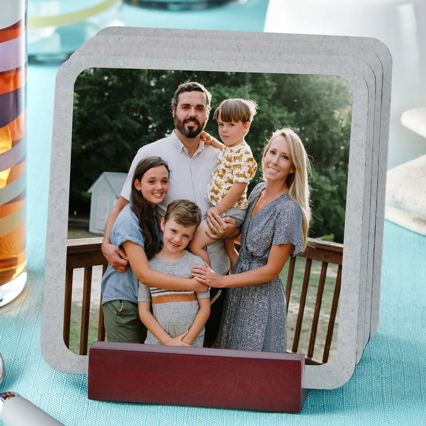 Photo Memory Collage Wood Coasters