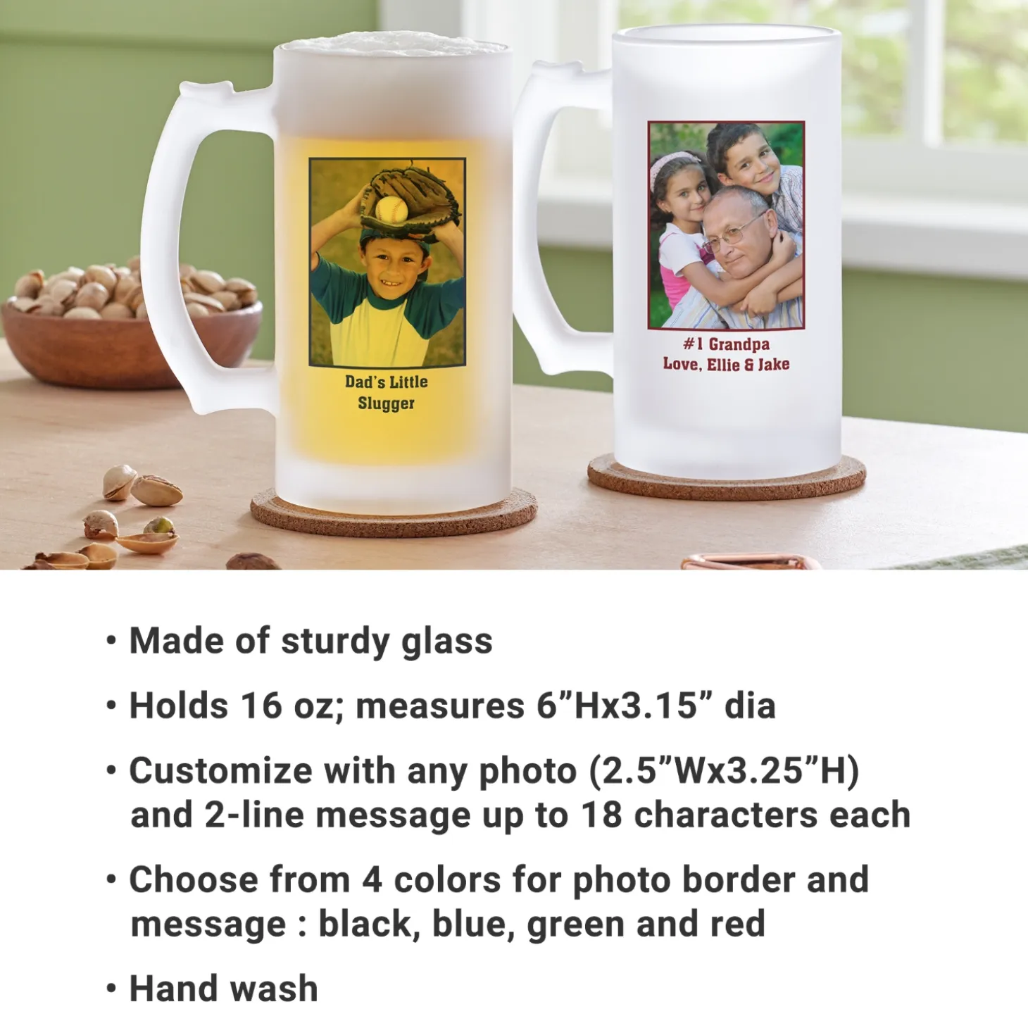 Photo Message Frosted Beer Mug