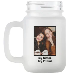 Photo Message Frosted Mason Jar