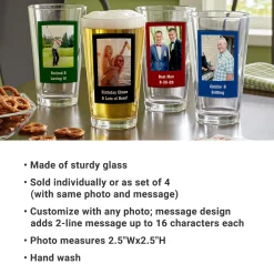 Photo Message Pint Beer Glass