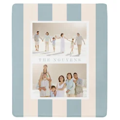 Photo Striped Plush Blanket