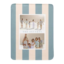 Photo Striped Plush Blanket