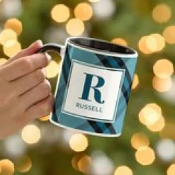 Pick Your Plaid Initial Mug