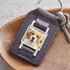Picture-Perfect Leather Photo Keychain