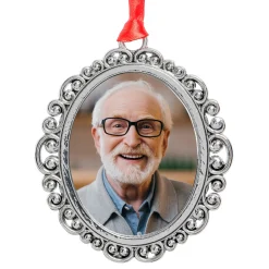 Picture-Perfect Photo Ornate Oval Memorial Ornament