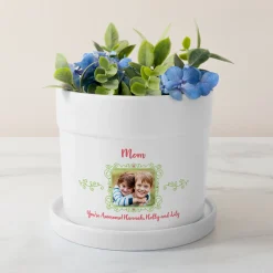 Picture-Perfect Photo Planter with Tray with Message