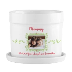 Picture-Perfect Photo Planter with Tray with Message
