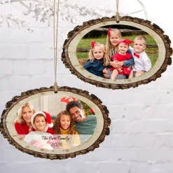 Picture-Perfect Photo Rustic Wood Oval Ornament