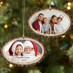 Picture-Perfect Photo Rustic Wood Oval Ornament