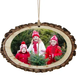 Picture-Perfect Photo Rustic Wood Oval Ornament