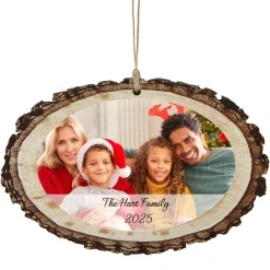 Picture-Perfect Photo Rustic Wood Oval Ornament