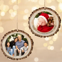 Picture-Perfect Photo Rustic Wood Round Ornament