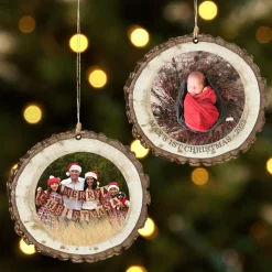 Picture-Perfect Photo Rustic Wood Round Ornament