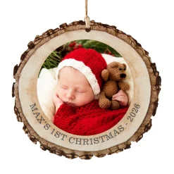 Picture-Perfect Photo Rustic Wood Round Ornament