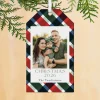 Plaid Border Photo Gift Tag Ornament