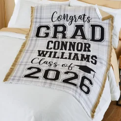 Plaid Grad Throw Blanket