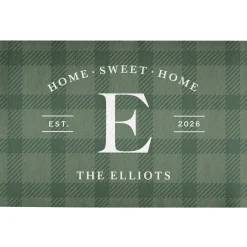Plaid Home Sweet Home Doormat