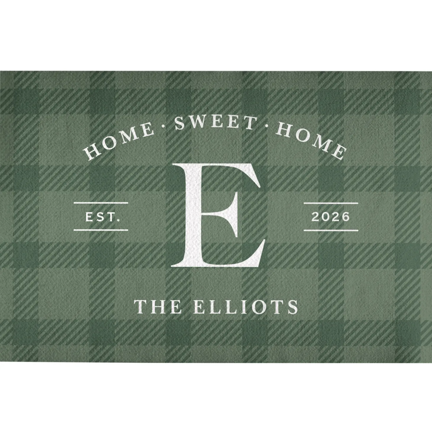 Plaid Home Sweet Home Doormat