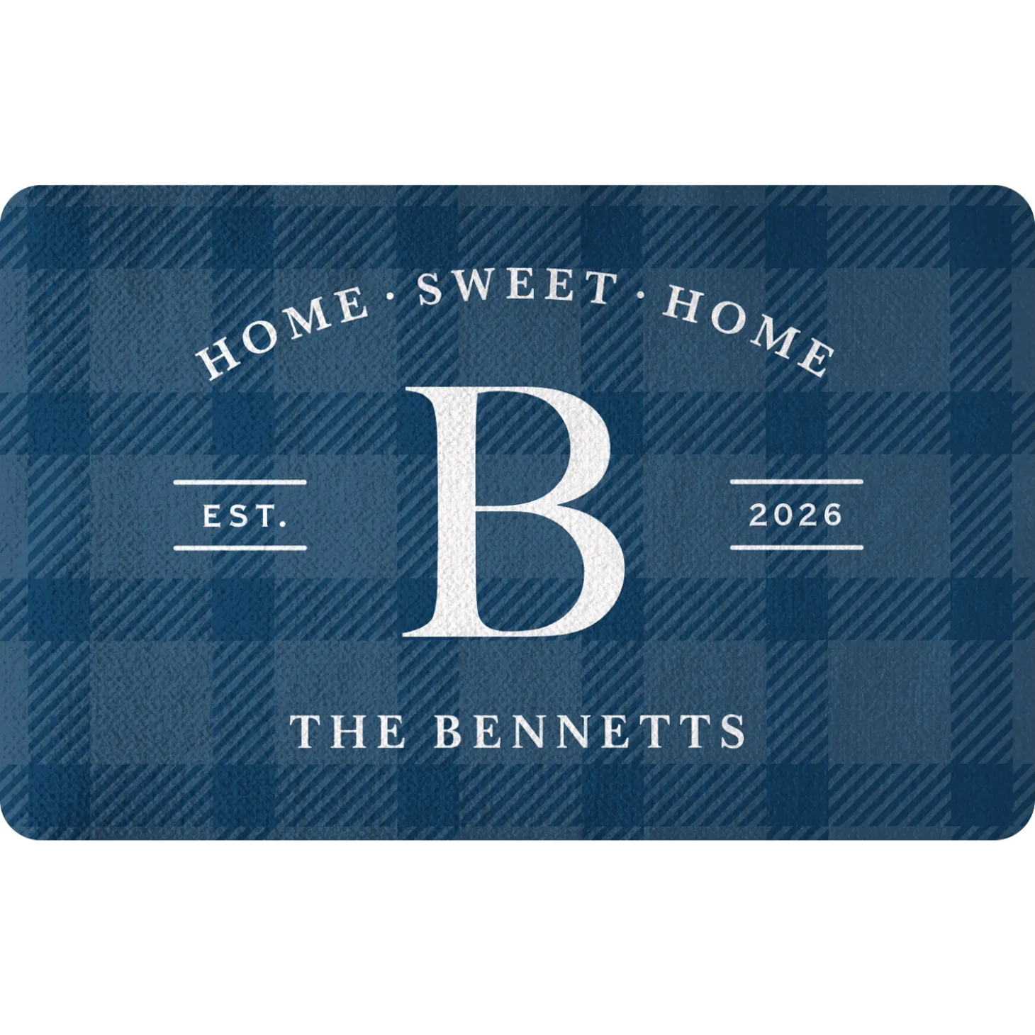 Plaid Home Sweet Home Doormat