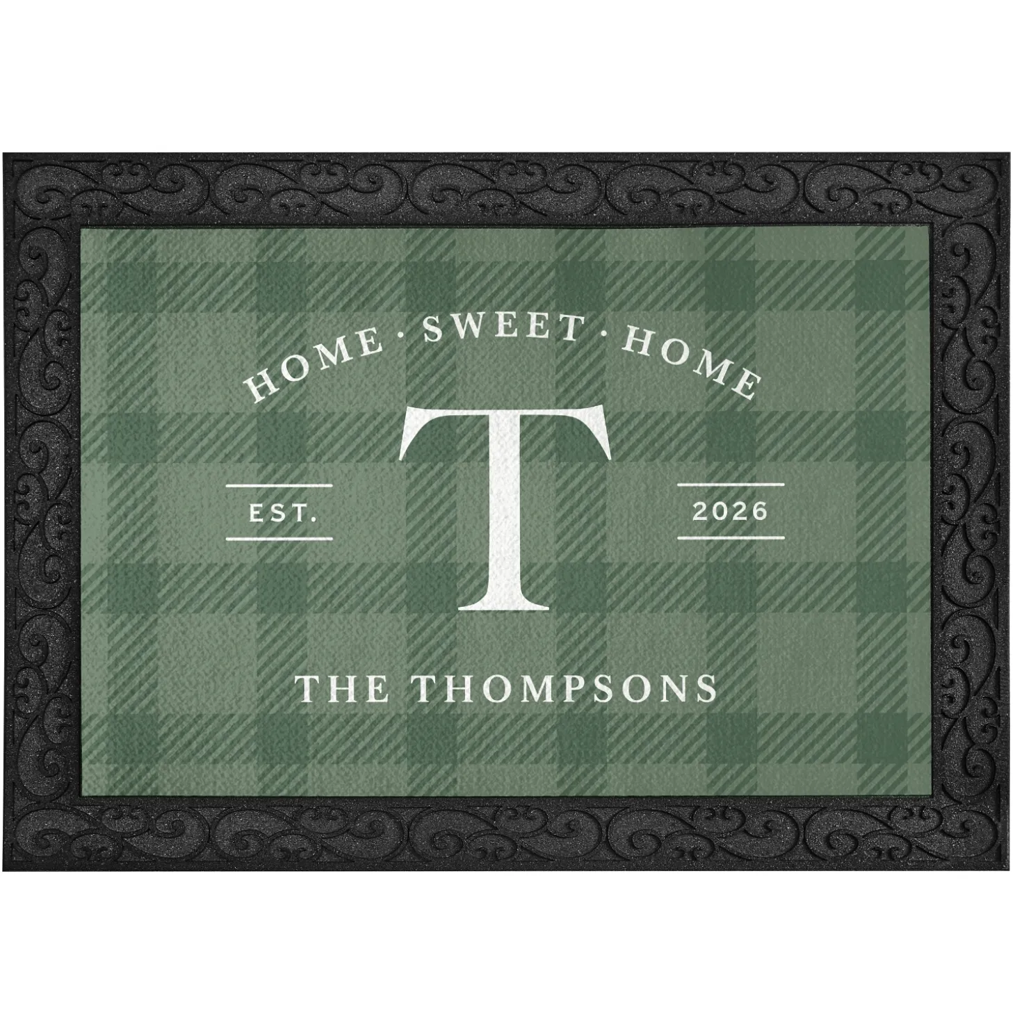 Plaid Home Sweet Home Doormat