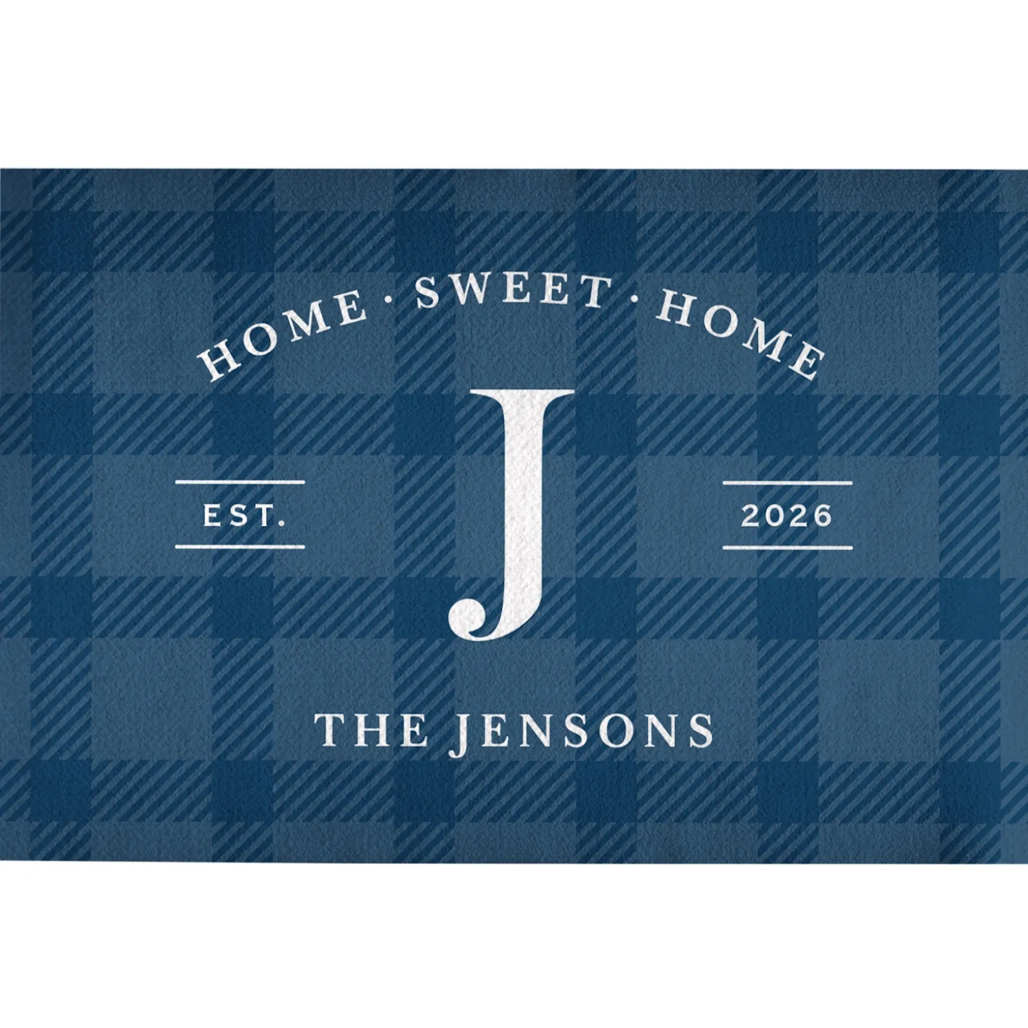 Plaid Home Sweet Home Doormat