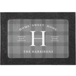 Plaid Home Sweet Home Doormat
