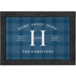 Plaid Home Sweet Home Doormat