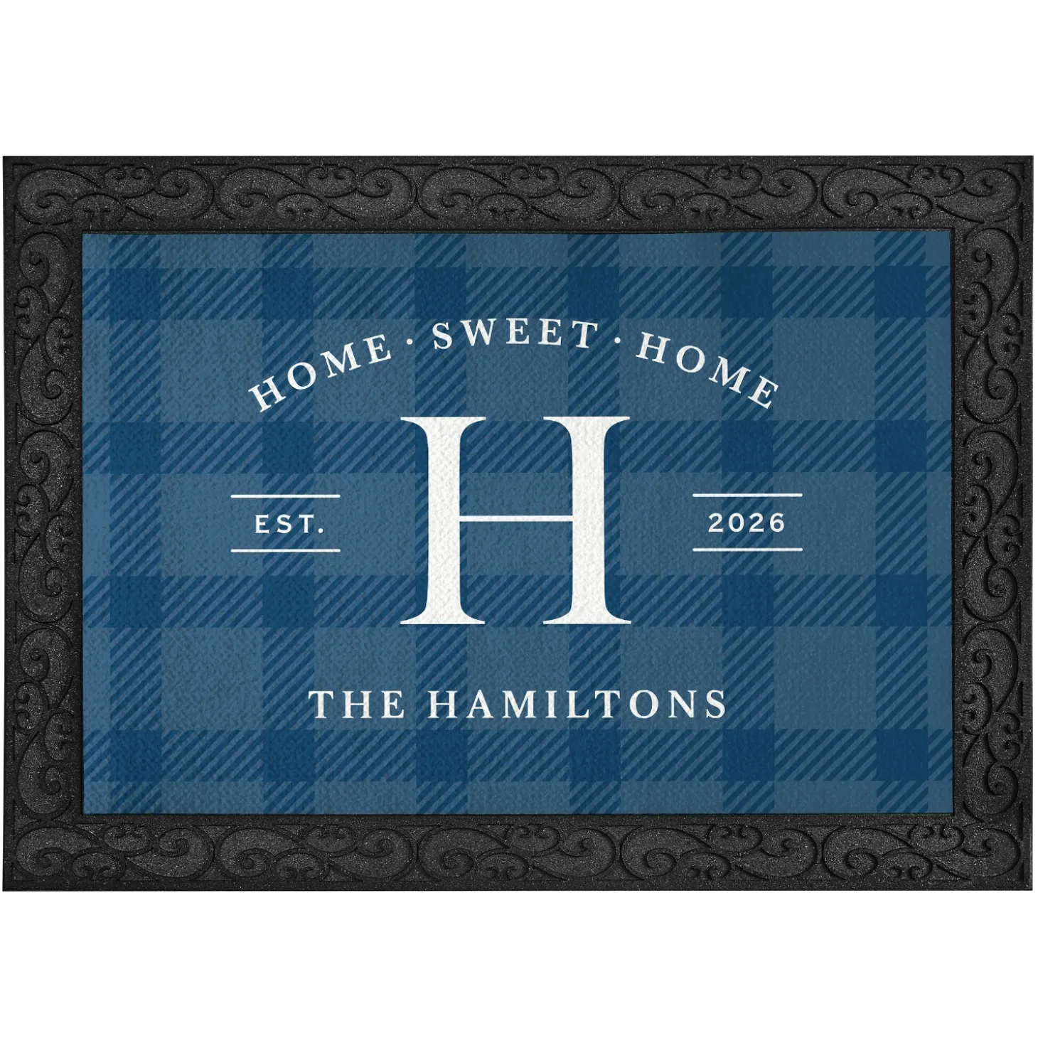 Plaid Home Sweet Home Doormat