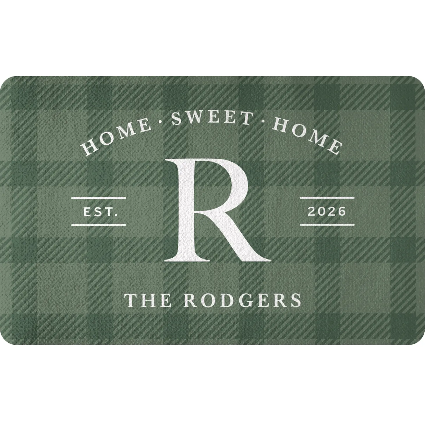 Plaid Home Sweet Home Doormat